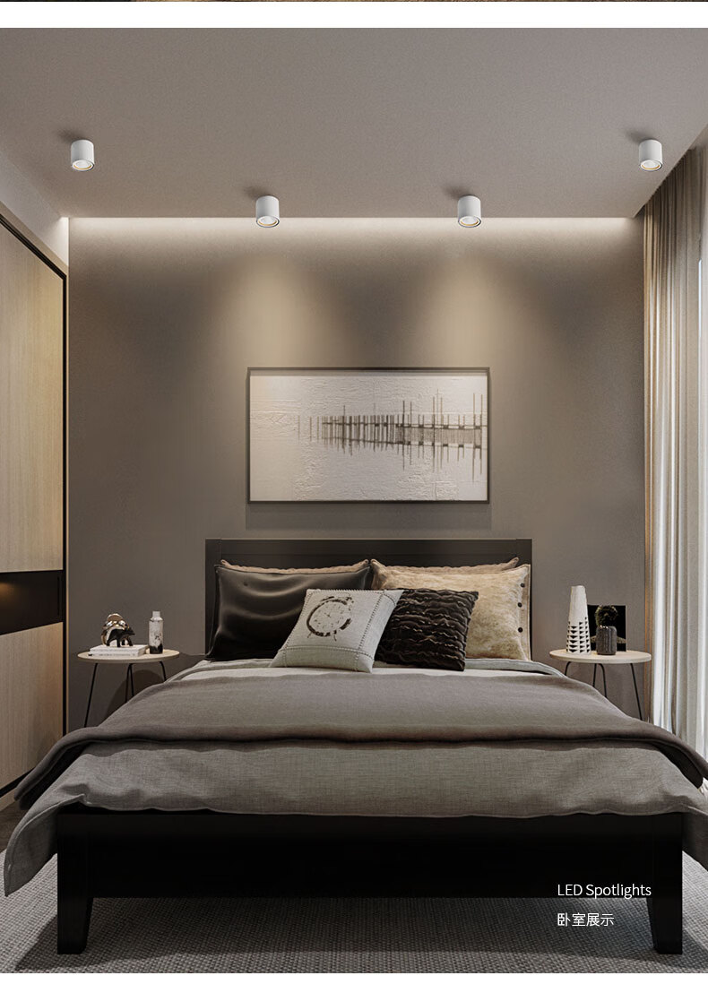 西顿照明明装射灯免开孔吸顶客厅卧室背景走廊过道led筒灯天花灯cex