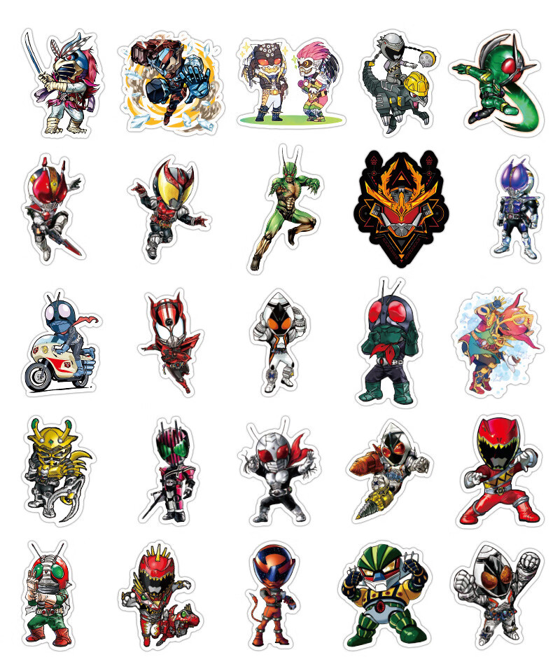50张假面骑士贴纸头盔拉杆箱滑板贴画 50张假面骑士a款【图片 价格