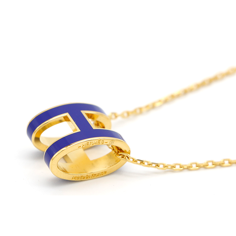 hermes/爱马仕 项链 女士经典h扣pop项链女 锁骨链吊坠代购预售 白银