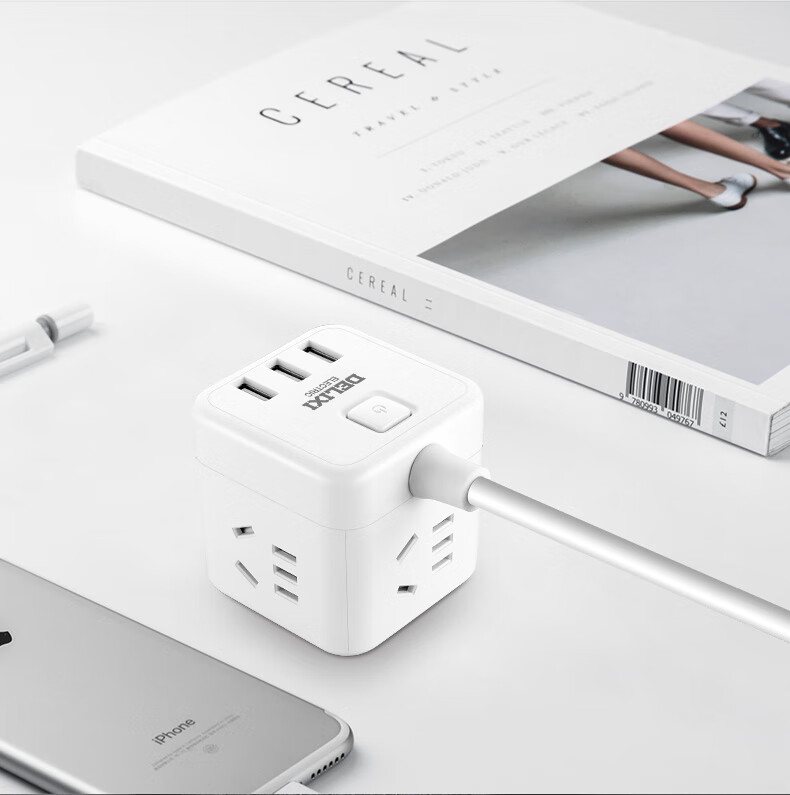 德力西魔方插座转换器无线插排插线板接线板多功能家用电源转换器家用