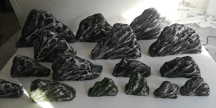 泡沫石头定制仿真假山造景摄影塑雕舞台演出石头道具高密度泡沫雪浪石