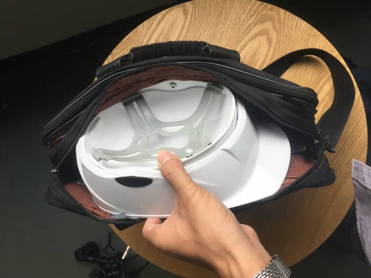 便携可折叠自行车头盔 蓝·岩缩骨安全帽可折叠帽电动头盔国标便携