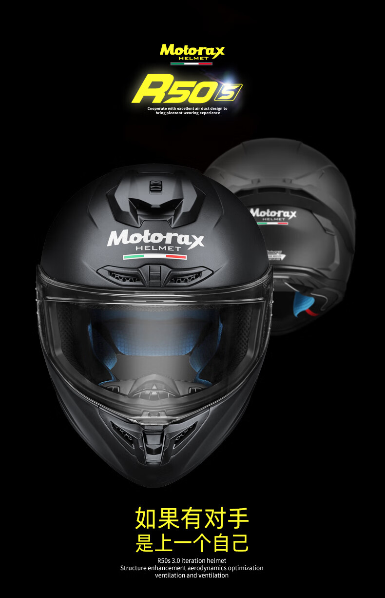 魔雷士头盔motorax摩雷士r50s锦鲤全盔头盔大尾翼男女摩托车四季机车