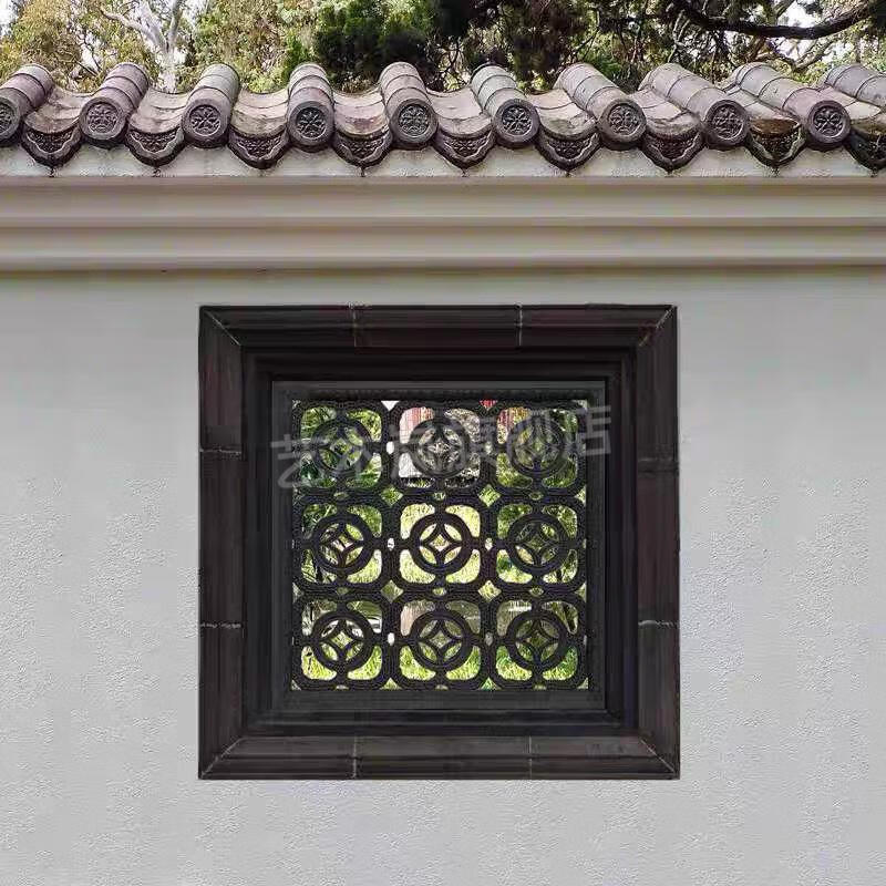 仿古镂空窗花砖雕中式外墙围墙预制水泥花窗庭院园林花格装饰 长方形