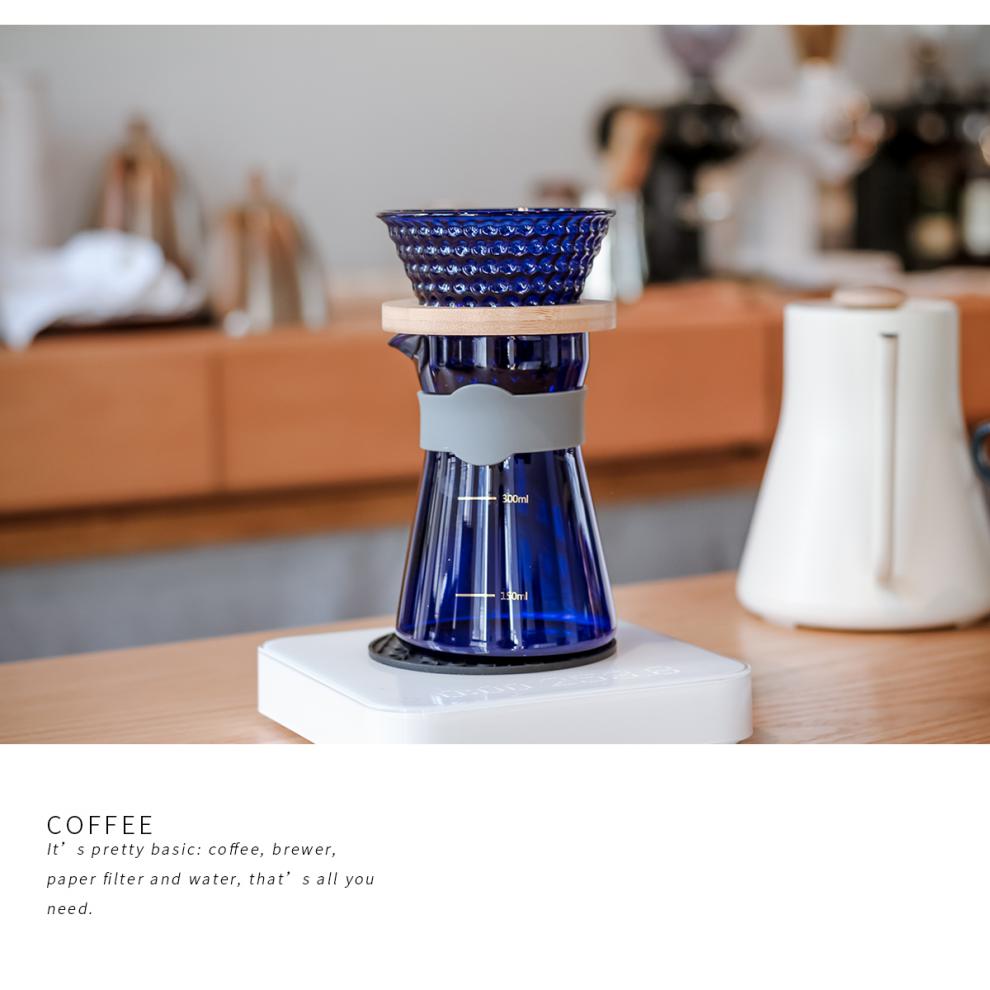 克莱因蓝咖啡壶克莱因蓝手冲滴滤咖啡分享壶防烫日式玻璃滴漏美式咖啡