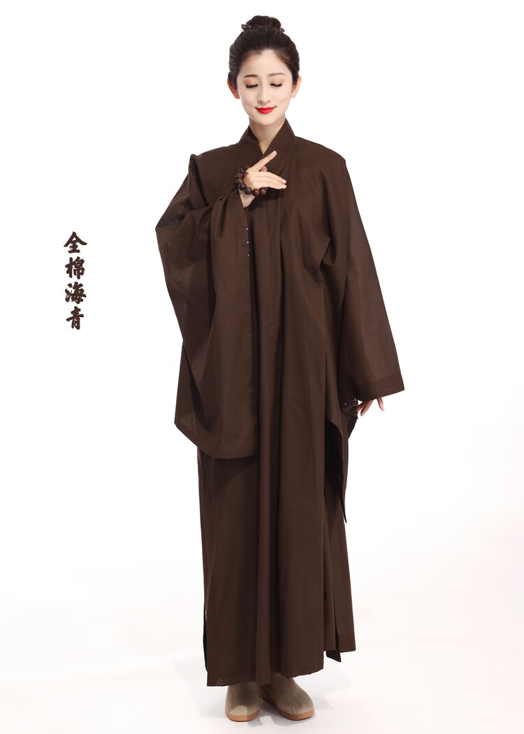 鹿仟浠全棉海青居士服男女同款夏薄款纯棉海清四季僧衣和尚衣禅意透气