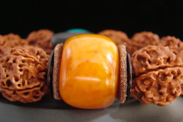 默研优化老蜜蜡车轮珠鼓珠桶珠墩子饼子大金刚星月顶珠配珠手串菩提