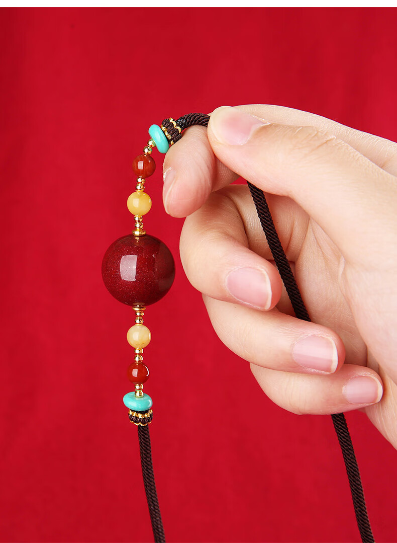 红豆项链女朱砂转运珠吊坠锁骨链百搭护身符红珠子相思红豆项链夏定制