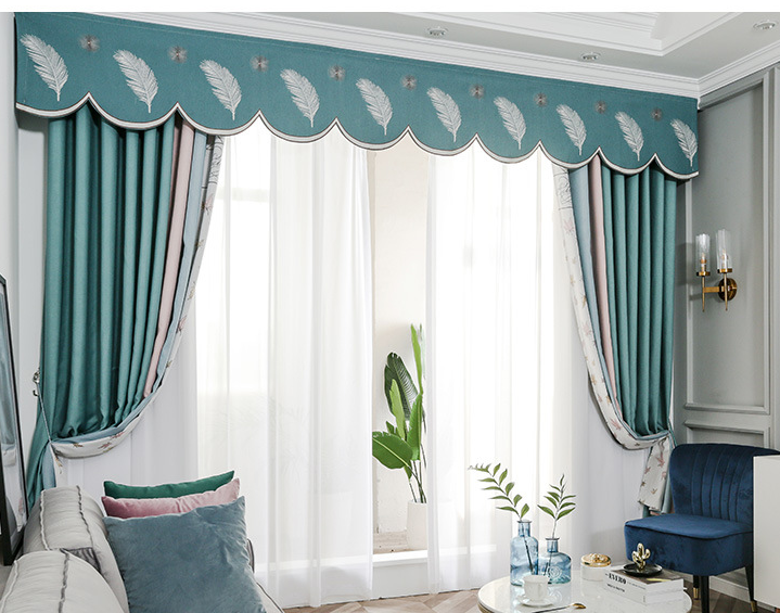 窗帘眉头定做帘头窗幔自粘魔术贴眉头水波幔头客厅阳台卧室加厚遮光