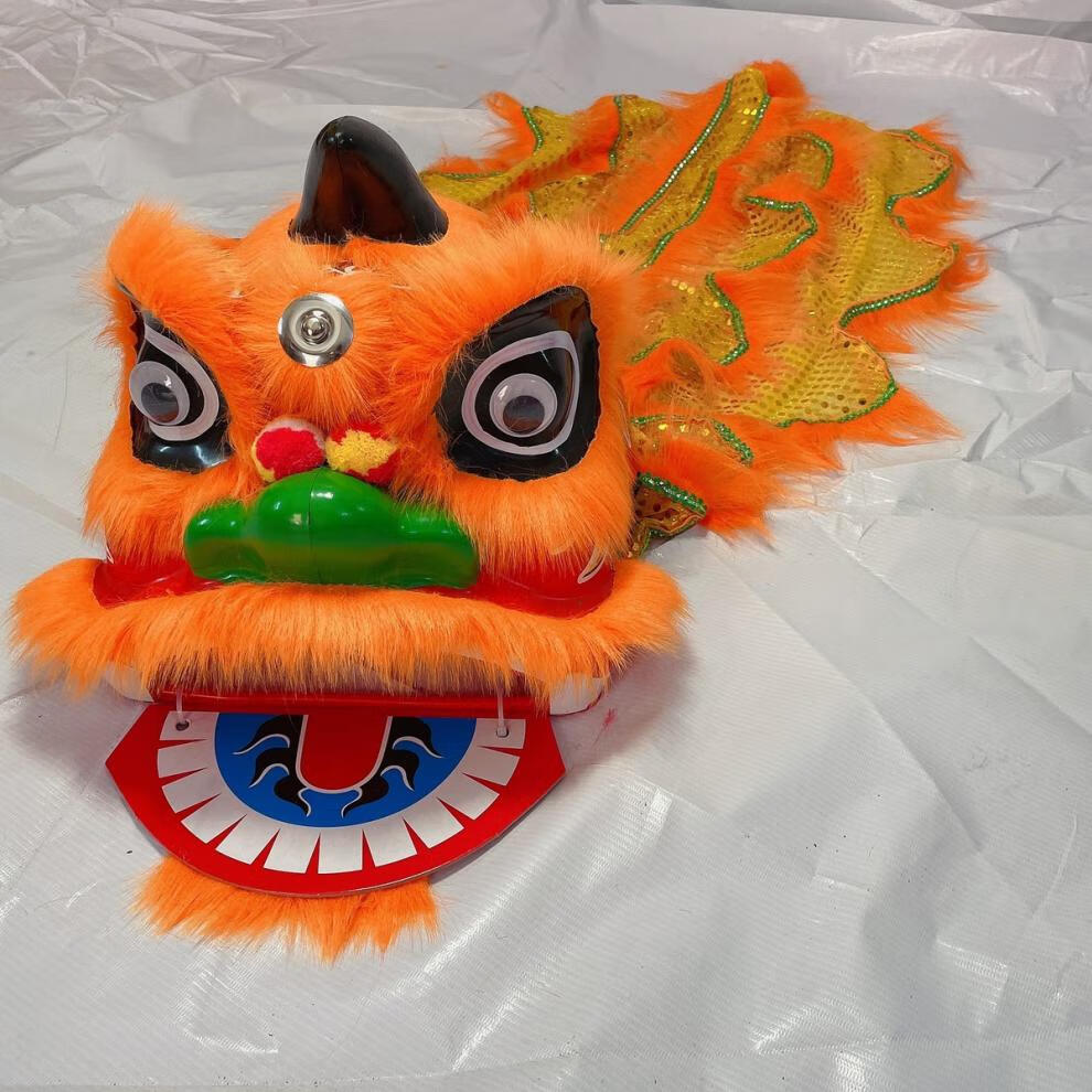 雄狮少年狮头 儿童舞狮子狮子头舞狮头醒狮套装小孩玩具舞狮道具整套