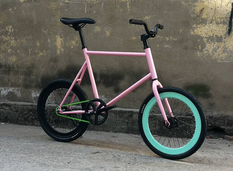 梅勒自行车mettler20寸小死飞自行车男女学生款倒刹骑迷你复古小轮