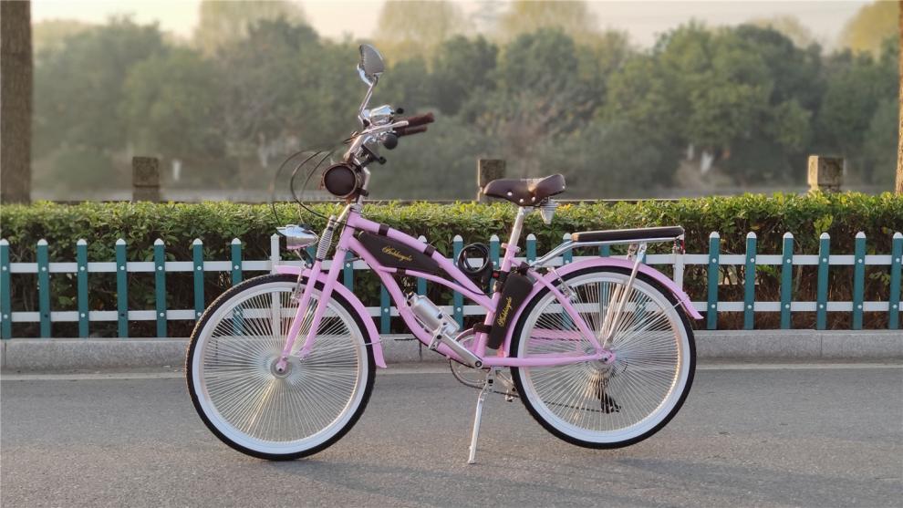 24寸女士粉色自行车女生复古变速单车经典轻便城市通勤脚踏车轻奢