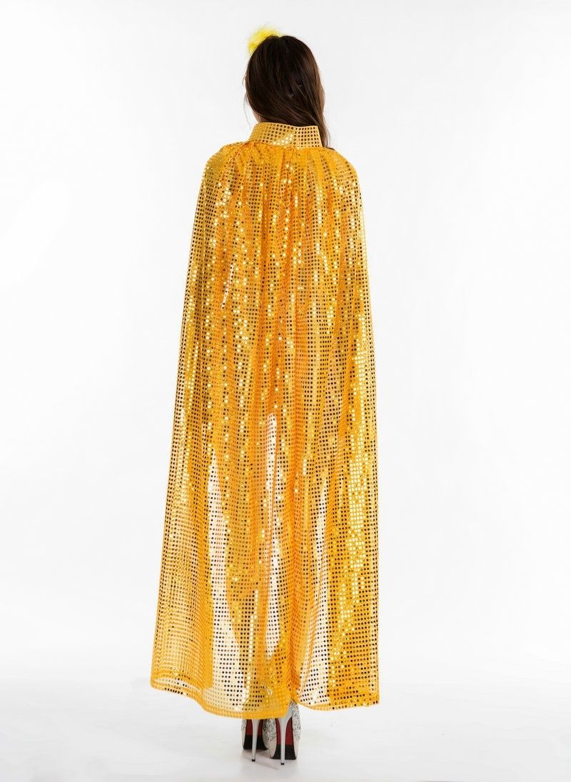 恋依小铺新品面纱女古代选美颁奖披风斗篷演出活动舞台袍子亮片披肩花