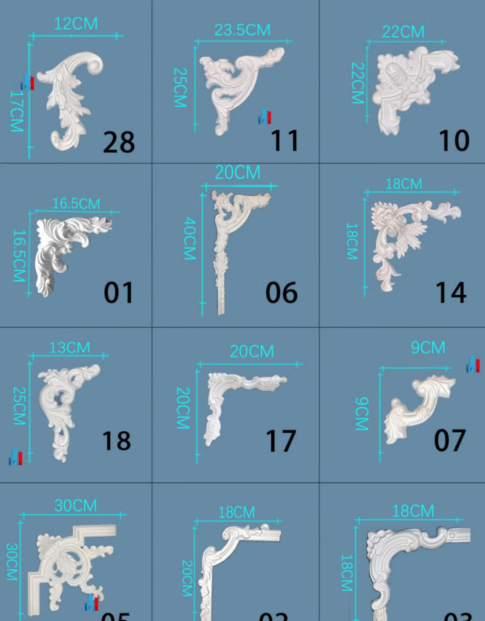 石膏线装饰条 高端pu线条精雕角花背景墙设计排版雕花装饰组合饰花仿