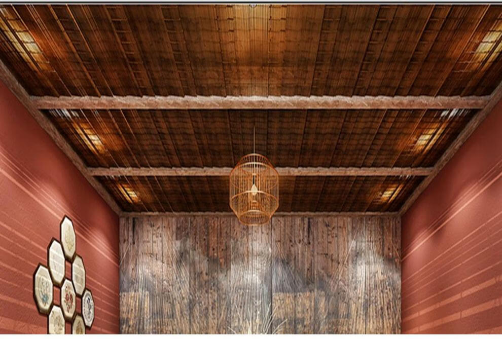 工程竹帘竹篾编竹席子吊顶墙面装饰民宿木屋茶楼餐馆藤草装修材料 a款