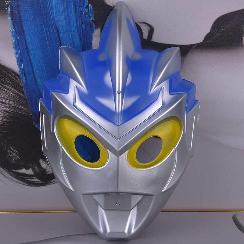 万圣节面具道具生日装饰礼物卡通可爱变形cos表演超人面具布鲁红色