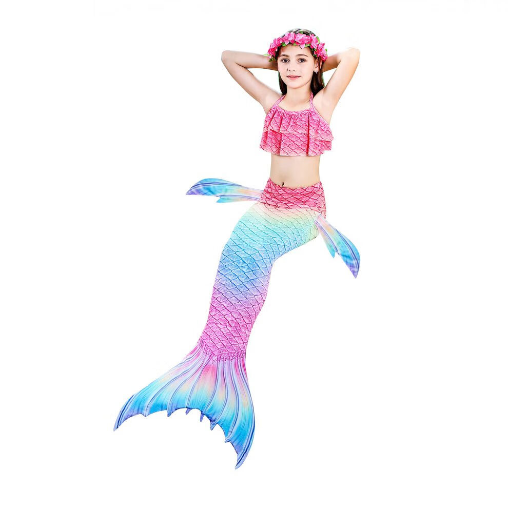 美人鱼尾巴女童游泳衣服装宝宝的公主裙子小孩装扮比基尼套装mgb212四
