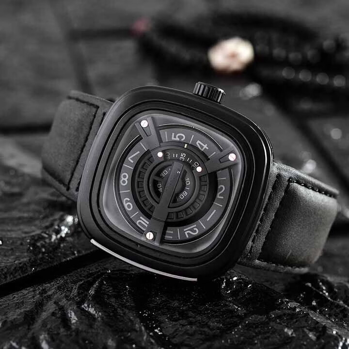 卡西欧男表全自动机械表七个黑色星期天官网m2手表男大表盘潮流表日韩