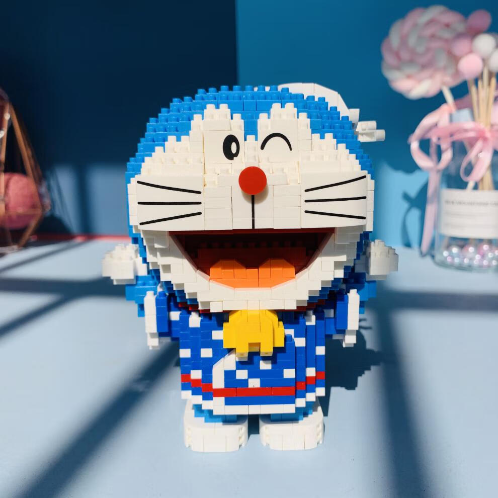 成年高难度大人女孩拼图小颗粒积木拼装玩具哆啦a梦16131哆啦a梦