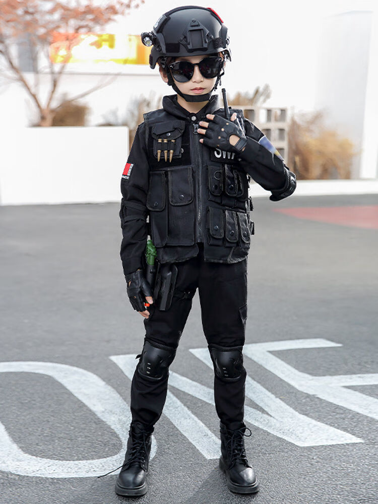 儿童警察的套装男童 儿童警察衣服警官服装警男童小特警装备特种兵