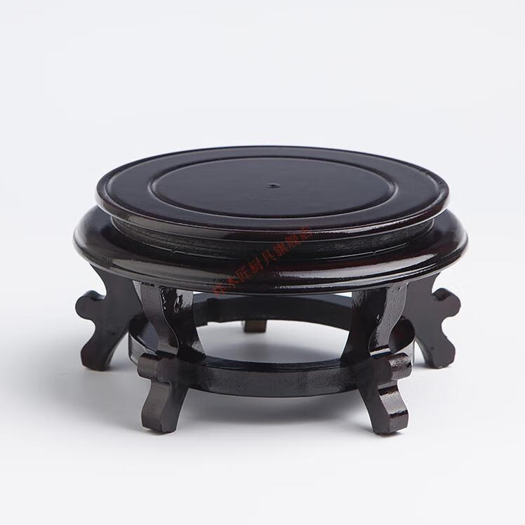 实木酒坛子底座 圆形花瓶酒坛花盆鱼缸底座压缩木质高脚花架实木工艺