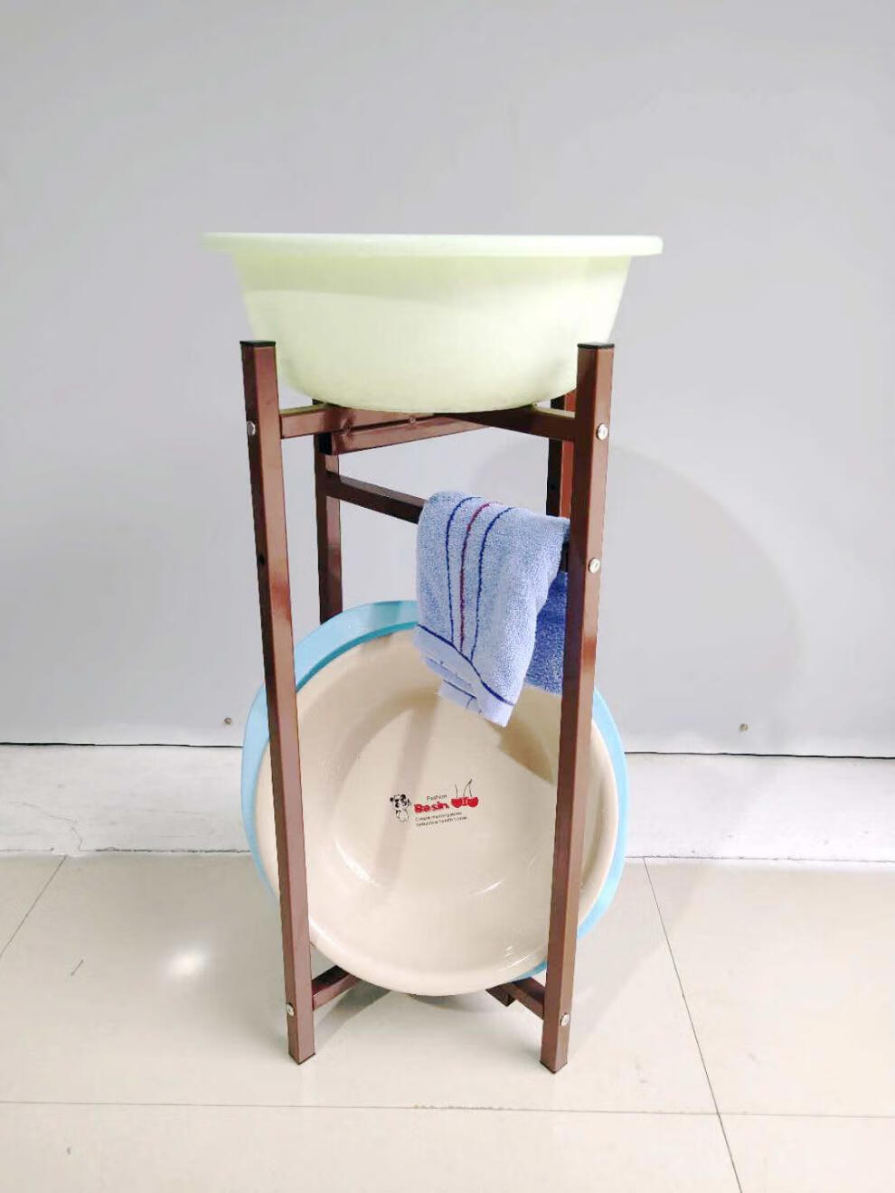 多功能简易落地式置物架农村老式面盆架没有毛巾架标准型备注留言颜色