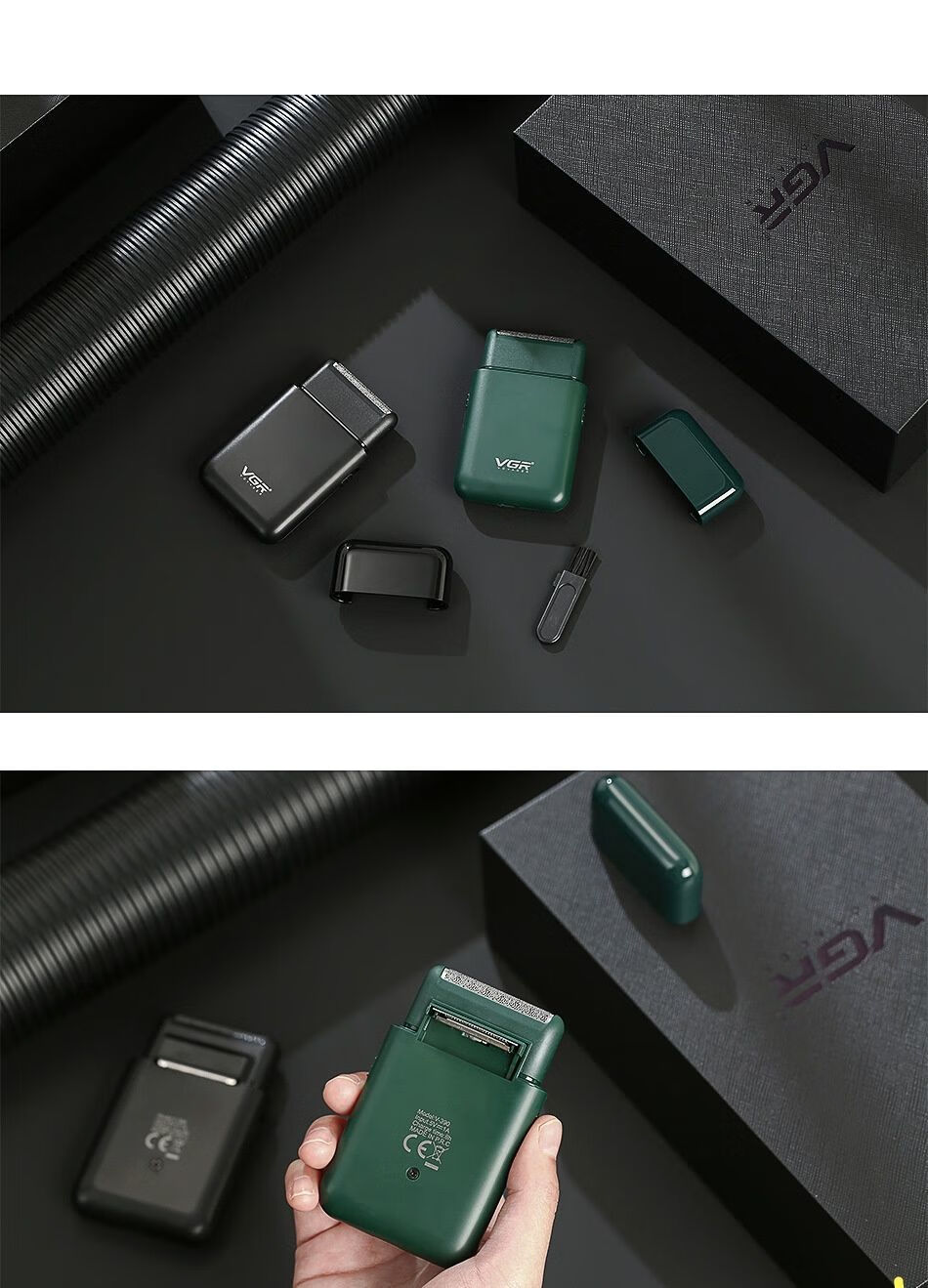 德国进口黑科技刀头剃须刀全自动智能6d原装8d涡轮充电刮胡刀 绿色