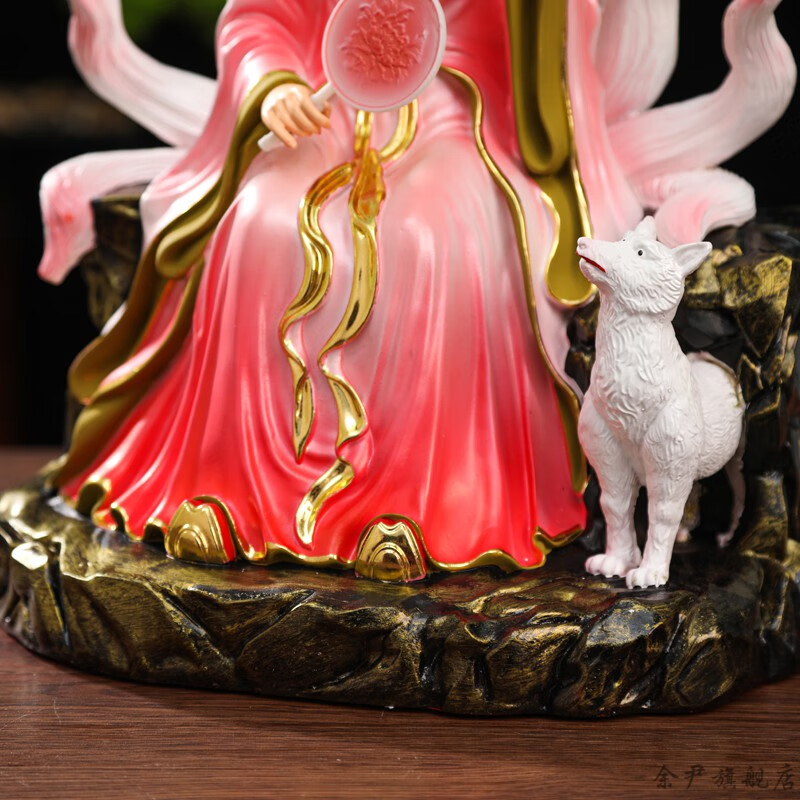 九尾狐仙像12吋男狐女狐九尾狐神像居家供奉树脂佛像胡仙摆件16吋19吋