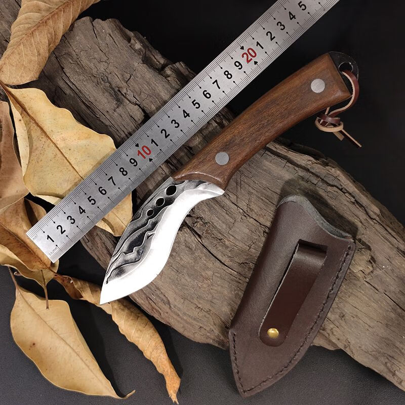 尼泊尔军刃 大马士革 尼泊尔战术小刀户外专用小刀钓鱼小刀野外探险