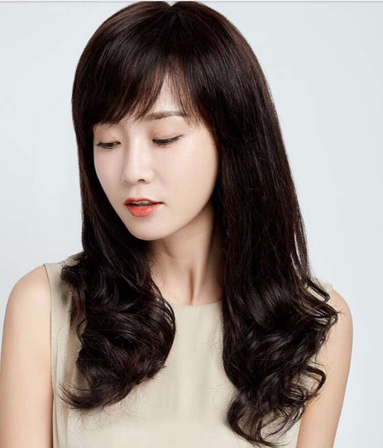 唐妮 假发女中长卷发大波浪披肩中老年妈妈真发全头套女自然逼真 蜜糖
