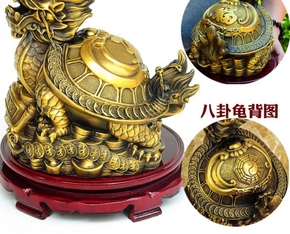 善良铜龙龟摆件八卦母子龙头龟办公室客厅卧室家居平安顺利装饰品八卦