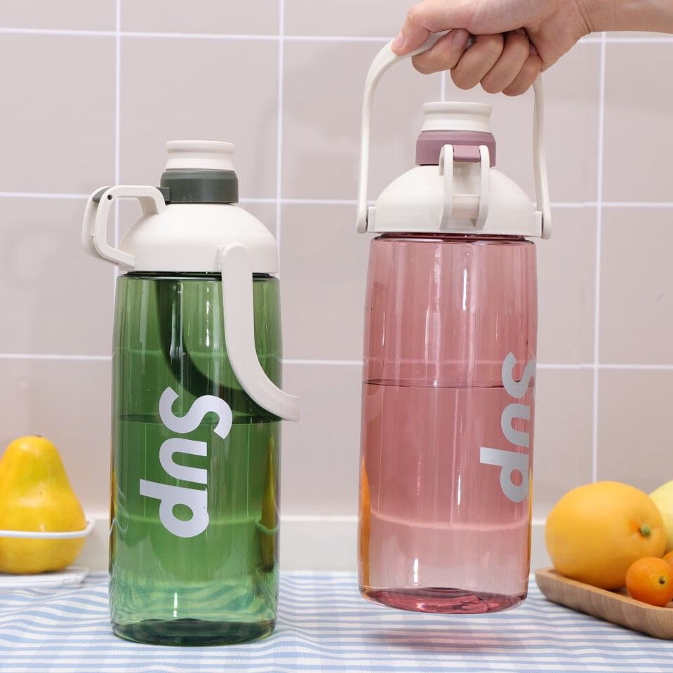 迷你小水桶杯创意简约好看的水杯桶装水塑料杯子外出女超可爱水瓶 浅