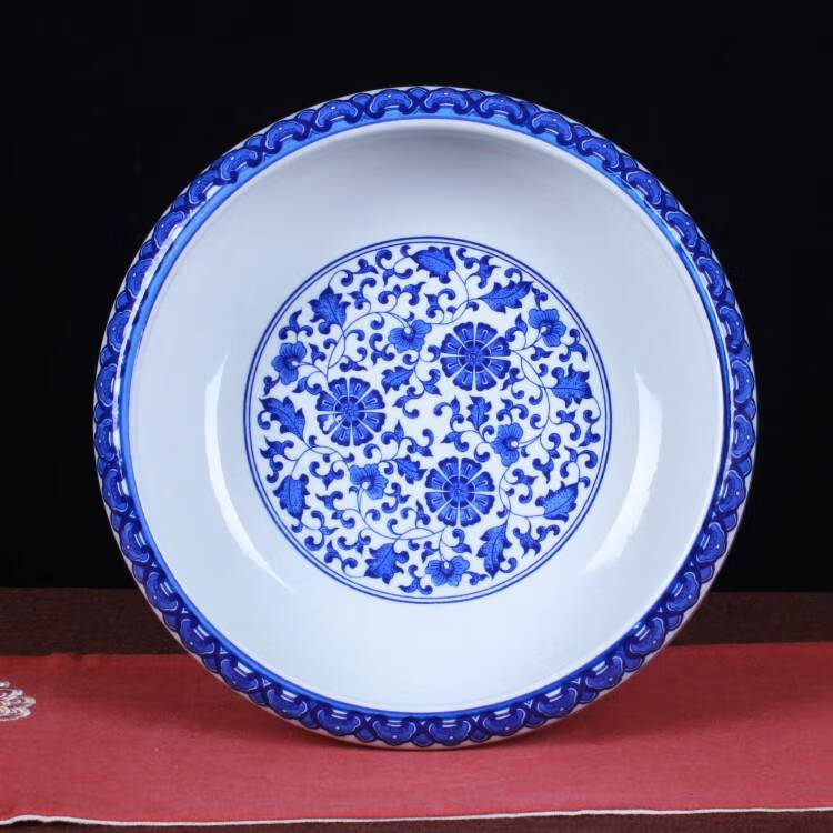 金鱼盆荷花缸 景德镇陶瓷鱼缸 青花陶瓷鱼盆 水仙盆乌龟缸 现代家居