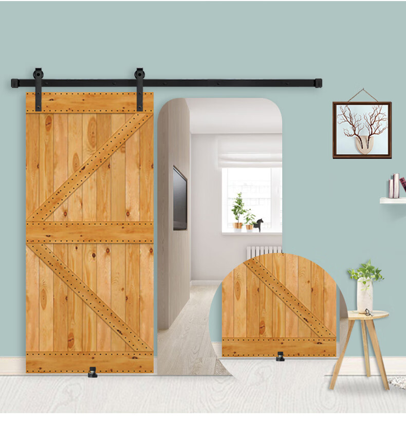 沁岑谷仓门止摆器 双轮地导轨双轮橡胶止摆器 防止门摆动 不磨门