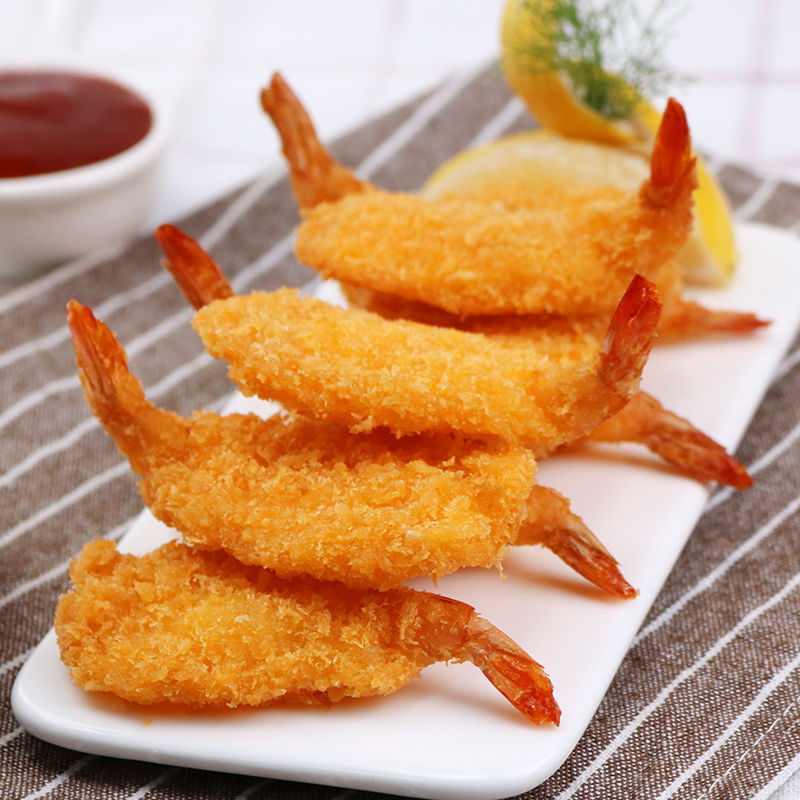 黄金蝴蝶虾一盒约5860枚海鲜油炸裹粉虾面包虾炸虾商