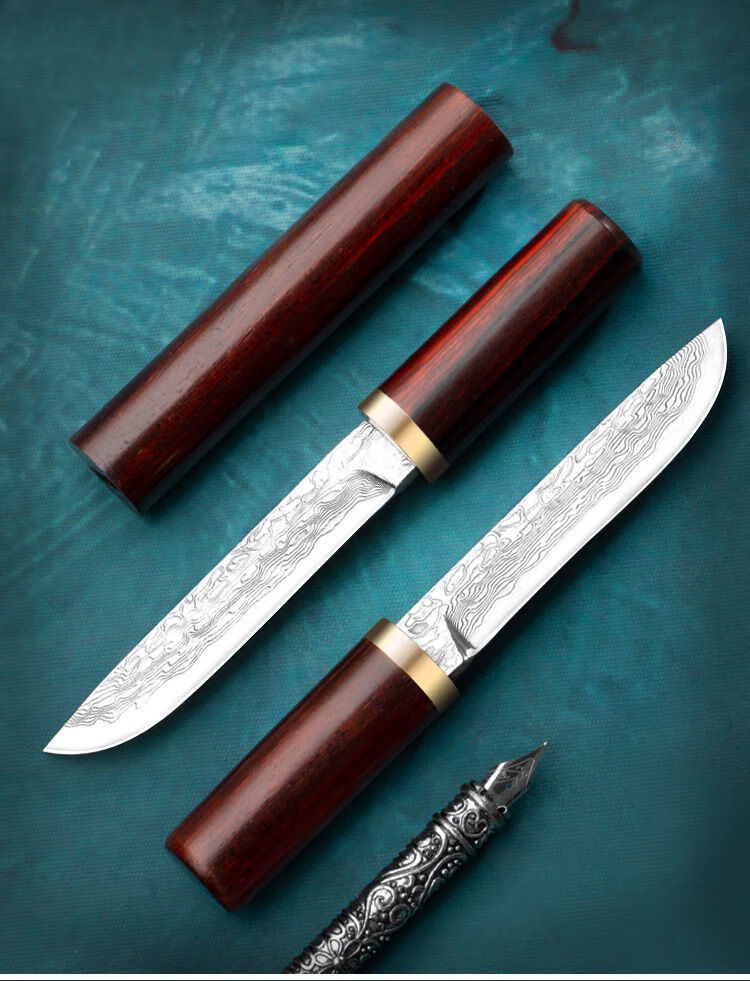 蒙古小刀手工锻打 vg10大马士革手工刀创意小刀户外刀高端刀求生刀