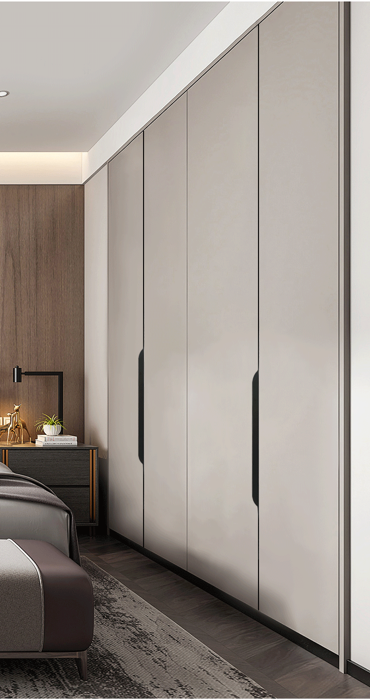 衣柜隐形拉手长柜门黑色现代简约抽屉拇指橱柜厨房柜封边把手黑色200