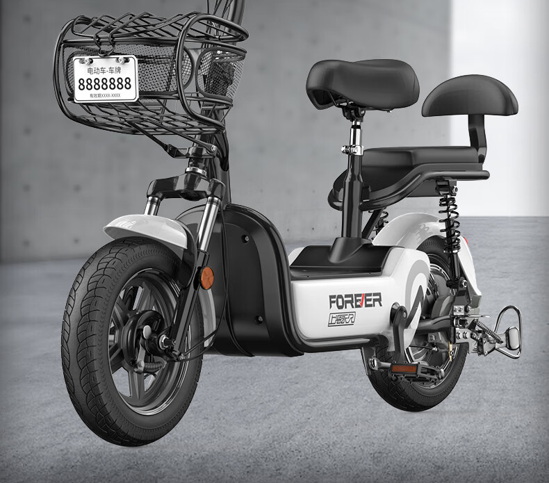 新款上海永久新国标电动车可上牌男女电动自行车学生电瓶车亲子代步车