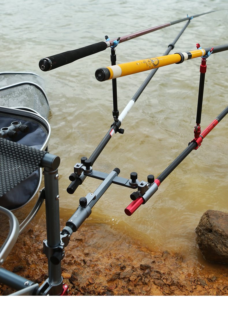 空钩悟道双炮台支架2020新款铝合金钓箱钓椅专用万向双头炮台座架配件