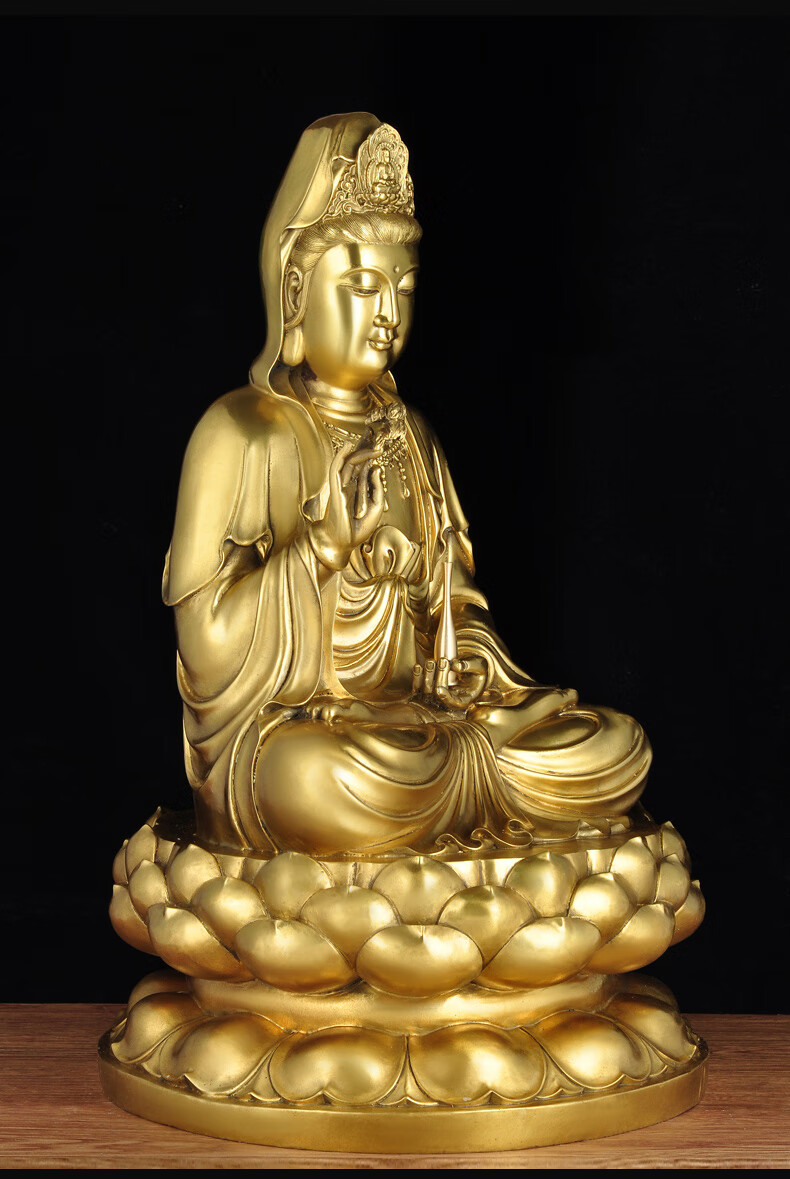 莲善堂特大号全铜坐莲观音摆件观世音菩萨观音娘娘像佛堂佛像供奉工艺