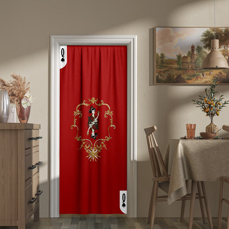 门帘半帘欧式欧式新房喜字结婚门帘婚房门布艺卧室2022年新款隔断帘挂