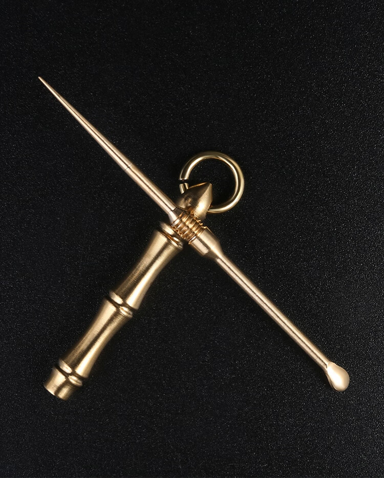 小米生态家居黄铜牙签耳勺一体棒随身防身不锈钢发射器剔牙神器针