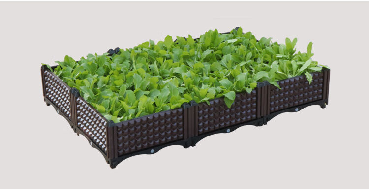 阳台种菜神器家庭屋顶种菜盆种菜箱大花盆塑料蔬菜种植箱加深双排八联