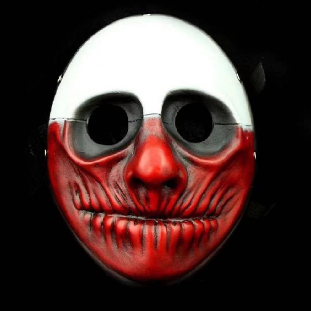 现货直发圣节小丑搞笑收获日cos化妆舞会假面恐怖鬼pvc塑料面具全脸