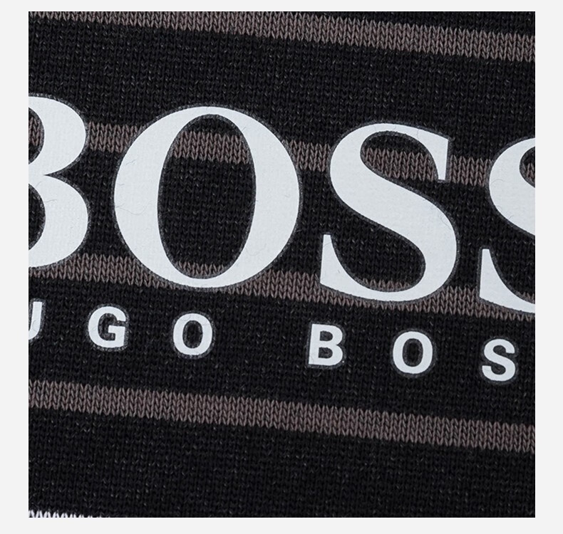 hugoboss雨果博斯男士细条纹logo标识短袖polo衫孔雀蓝50372715410m