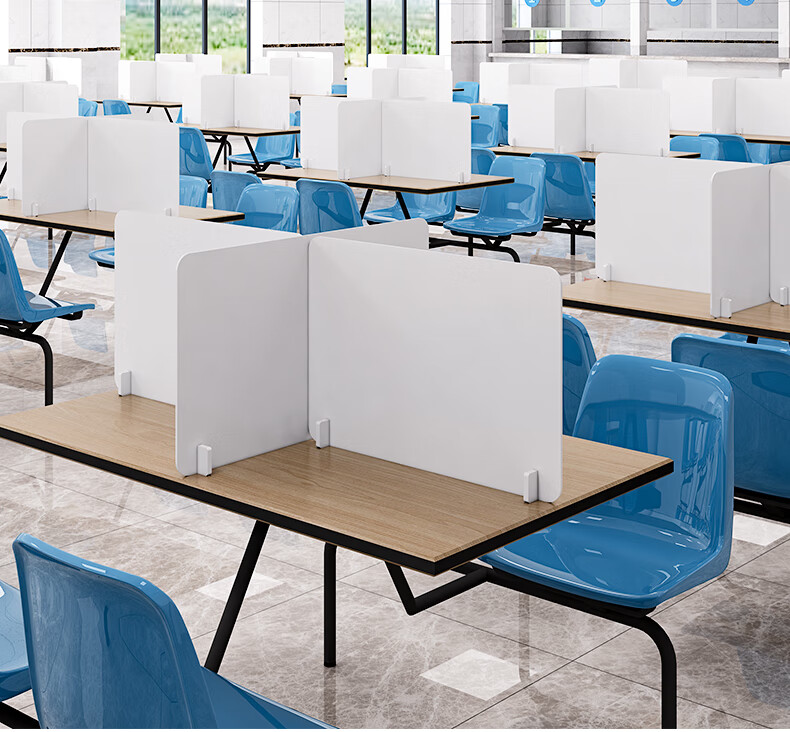 食堂防飞沫隔板学生课桌面考试分隔断板防疫情隔离板办板12mm厚度白色