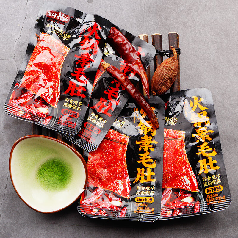 盐津铺子火锅素毛肚500g网红小零食小吃真空包装麻辣零食素毛肚 魔芋