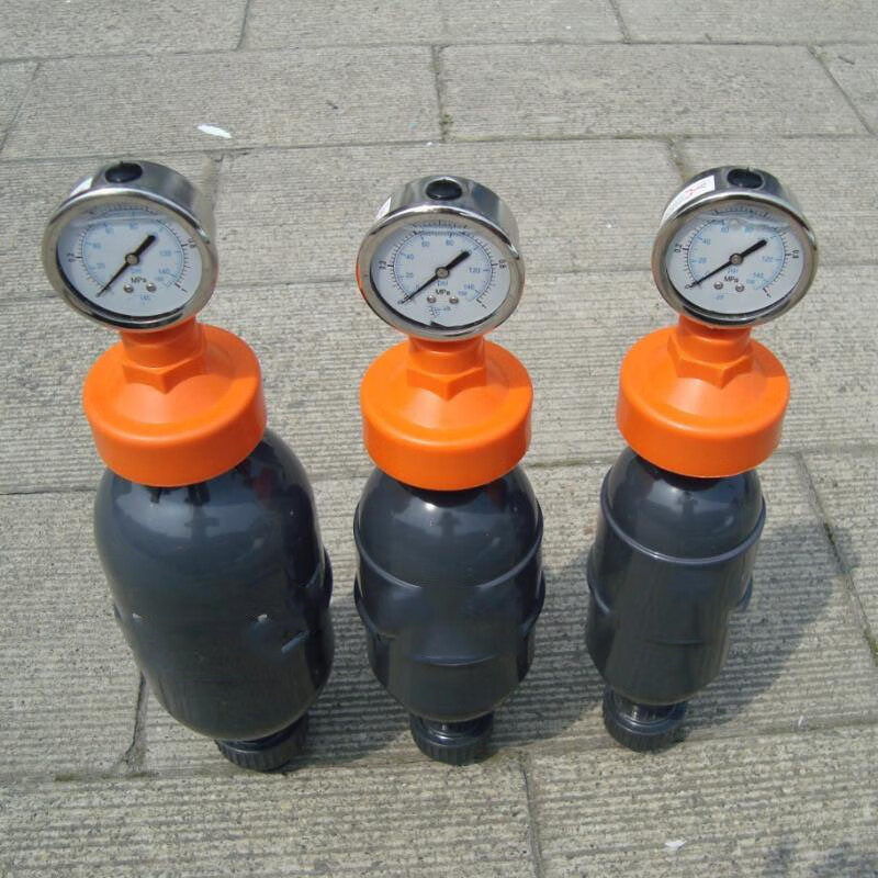 upvc脉动脉冲阻尼器脉动缓冲器缓冲罐容积式带隔膜压力表dn1506l内径