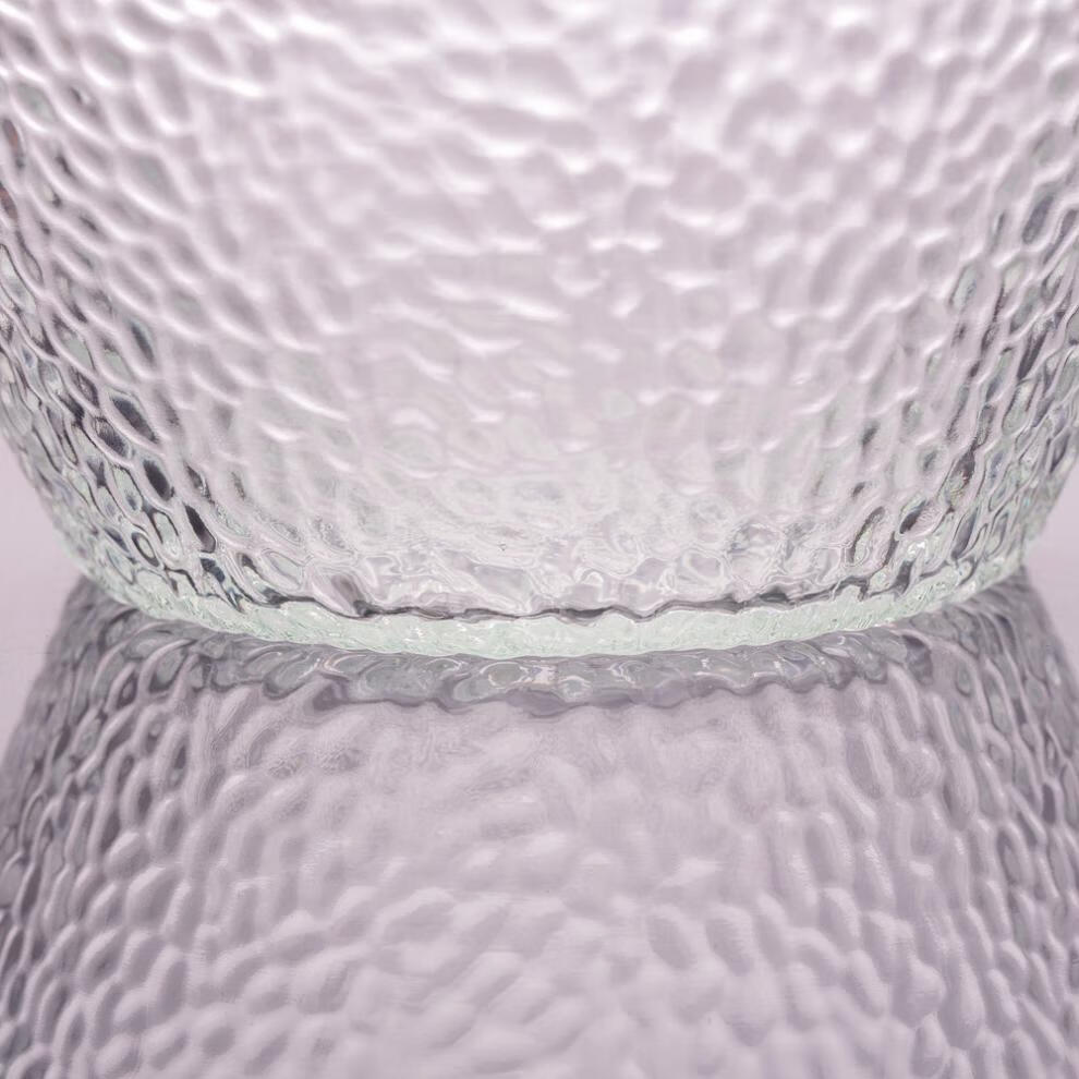 简约厨房玻璃沙拉碗料理碗锤目纹水果碗锤纹玻璃大号沙拉碗 古典蓝