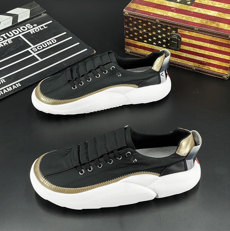 小丑鞋男布鞋男夏季透气个性潮流帆布休闲鞋男士小丑厚底增高大头鞋男